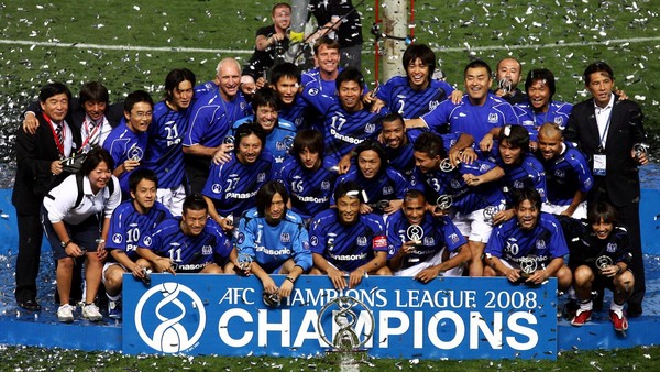Momento de glória no Gamba Osaka com a conquista inédita da AFC Champions League em 2008 — Foto: DAZN